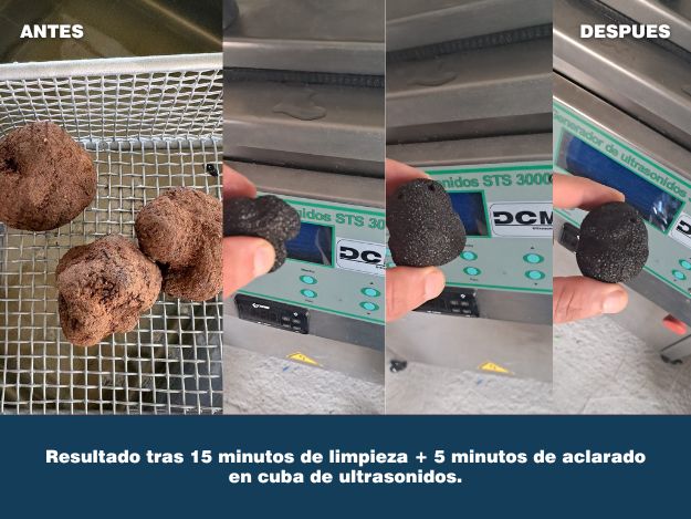 Limpieza de trufa con ultrasonidos